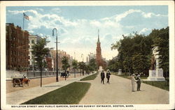 Boylston Street and Public Garden, showing Subway Entrance Postcard