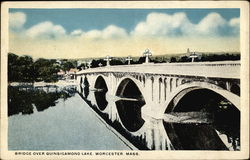 Bridge Over Quinsigamond Lake Worcester, MA Postcard Postcard