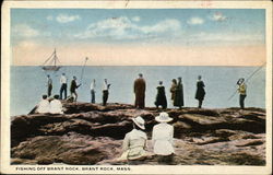 Fishing off Brant Rock Postcard