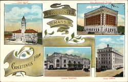 Greetings from Worcester Postcard