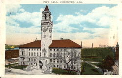 City Hall Worcester, MA Postcard Postcard