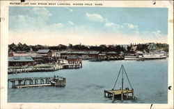 Waterfront and Steam Boat Landing Woods Hole, MA Postcard Postcard