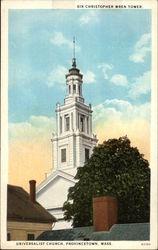 Sir Christopher Wren Tower, Universalist Church Postcard