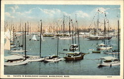 Yachts in Marblehead Harbor Massachusetts Postcard Postcard