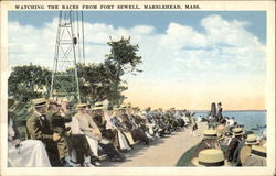 Watching the Races from Fort Sewell Postcard