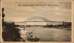 New Sagamore Bridge, Cape Cod Canal Massachusetts Postcard Postcard