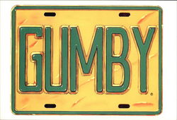 Gumby license plate Cartoons Postcard Postcard