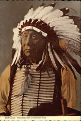 Red Cloud - Manpiya luta or Scarlet Cloud Native Americana Postcard Postcard