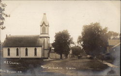 M.E. Church on Main Street Looking Southwest Postcard