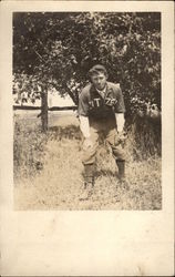 Man in Early Baseball Uniform Postcard Postcard