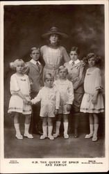 H.M. The Queen of Spain and Family Royalty Postcard Postcard