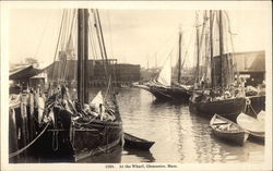 At the Wharf Gloucester, MA Postcard Postcard