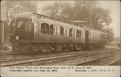 First Official Train Over Electrified West Shore Railroad Utica, NY Postcard Postcard