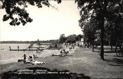 Municipal Beach Detroit Lakes, MN Postcard Postcard