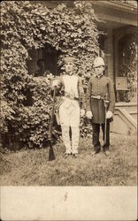 Children Dressed as Soldiers Postcard