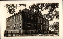 High School Moravia, IA Postcard Postcard