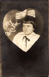 My Valentine - Young Girl Children Postcard Postcard