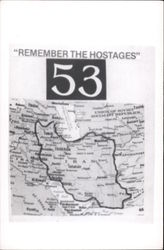 Map of Iran - Remember The Hostages 53 Postcard