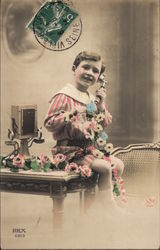 Boy on Telephone Postcard