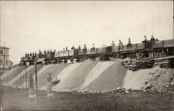 Men Atop Railcars Postcard