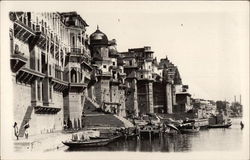 View of Indian Buildings from Waterway Postcard