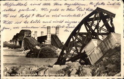 Die von den Paten Gesprengie Dirschauer Weidiselbrticke Disasters Postcard Postcard