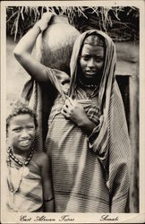 Woman and Child in Traditional Dress Somalia Africa Postcard Postcard