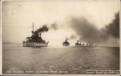 The Atlantic Fleet Entering Puget Sound Navy Postcard Postcard