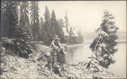 The Lake with Snow Lake Tahoe, CA Postcard Postcard