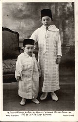 Leurs Altesses, les Princes Moulay-Hassan et Moulay-Abdallah Postcard