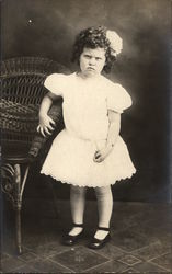 Portrait of Unhappy Young Girl Postcard