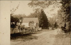 Horse Drawn Buggies on Street Postcard