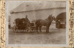 Man Driving Horse Drawn Cart Hungary Postcard Postcard