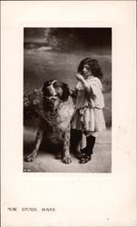 "Now, Steady Rover" Saint Bernards Postcard Postcard