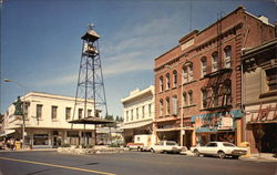 Street Scene with Bell Tower Placerville, CA Postcard Postcard