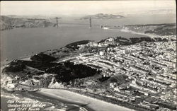 Aerial View of City, Golden Gate Bridge and Cliff House San Francisco, CA Postcard Postcard