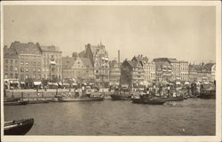 Boats in Harbor Postcard