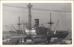 Freighter Loading at Dock Postcard