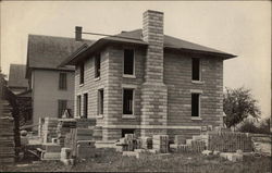 H.E. Saylor's Home - during construction Postcard