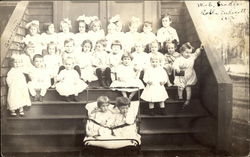 Group of Children on Front Stoop Endicott, NY Babies Postcard Postcard