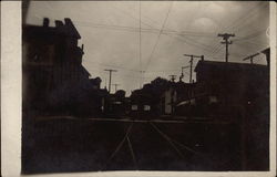 Street Scene w/Trolley Postcard