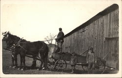 Men with Team of Horses Whitney Point, NY Postcard Postcard