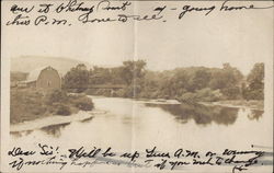 View up River to Bridge Whitney Point, NY Postcard Postcard