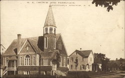 M. E. Church and Parsonage Postcard