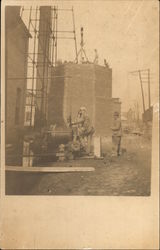 Starting Construction, Smokestack of Endicott Johnson & Co Postcard