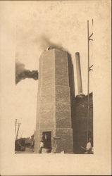 Smokestack under construction, Endicott Johnson & Co Johnson City, NY Postcard Postcard