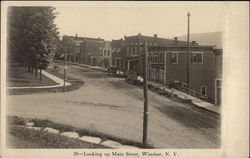 Looking Up Main Street Windsor, NY Postcard Postcard