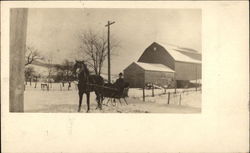 Driving Horse-Drawn Sled Windsor, NY Postcard Postcard