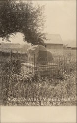 Rebecca Ashley Monument Windsor, NY Postcard Postcard