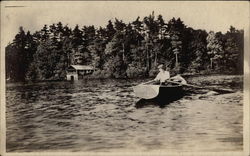 Boating on the Lake Postcard